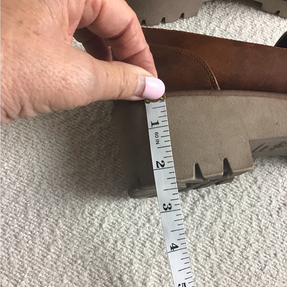 Aqua College Womens Daria Cognac Leather Slip-On Loafers Size 9 - Picture 4 of 10